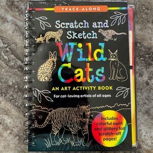 NWT- Trace Along Scratch & Sketch Wild Cats Art Activity Book- Ages 5+